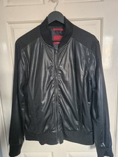 Zara black leather jacket - black,