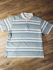 Musto Men's Polo Shirt XL Striped Pattern 100% Cotton Short Sleeve Regular Fit