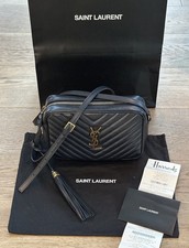 Yves Saint Laurent YSL Camera Lou Bag in Navy Blue with Gold Hardware