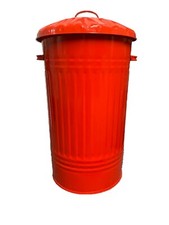 45L METAL RED  BIN, WASTE BIN