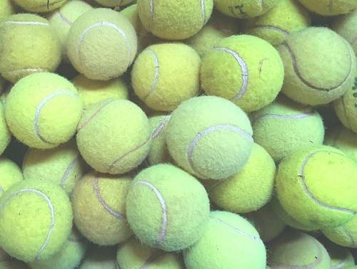 Tennis balls used 30 - tennis, used,