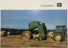 Original John Deere 550 Round Baler Brochure, c 1982