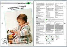 Striped Dressing Gown In A Boucle Yarn #8 Babies Creative Knitting DK Pattern