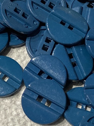 Teal coloured slit buttons - coloured,