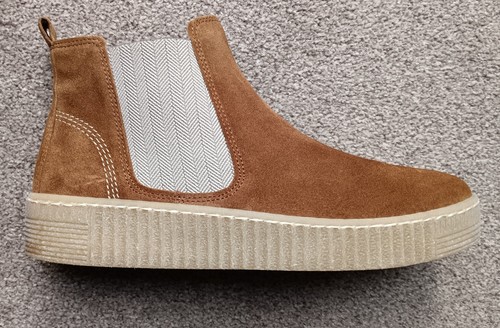 Tan soft suede slip ankle - on,