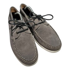 Hammond & Co Mens Leather Deck Yale Boat Shoes UK 12 EU 46 Grey Lace Up RRP £70