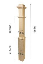 2 PACK 48" Red Oak Stair Newel