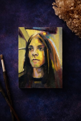 Kurt cobain oil painting - cobain,