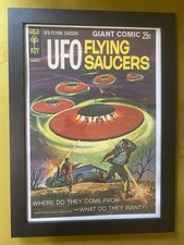 Retro Framed UFO Flying
