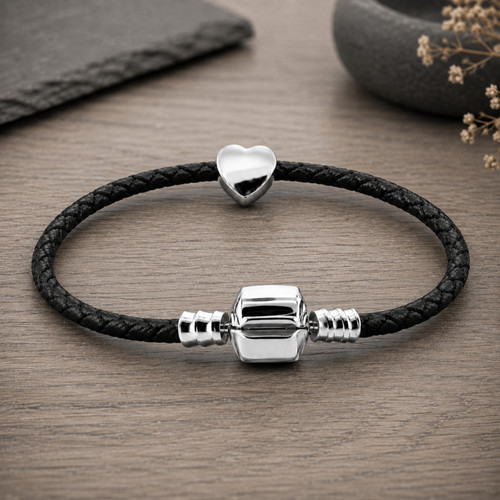 Real leather charm bracelet - real,