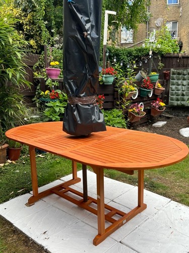 Wooden garden table - wooden, extendable
