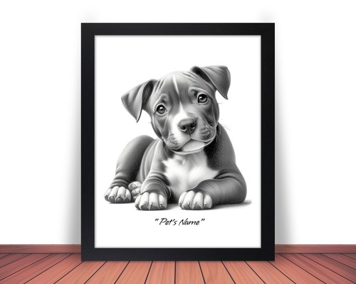 Framed personalized pit - framed, bull