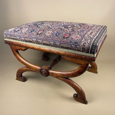 Antique Hallway Bench X-Frame