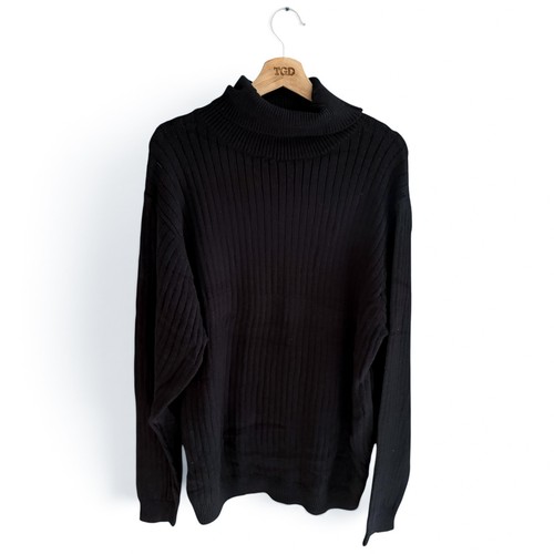 Mens black turtleneck jumper - black,