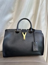 Saint Laurent YSL Chyc Cabas leather hand bag black With Shoulder Strap