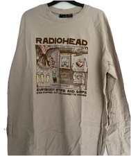 Radiohead Long Sleeve T Shirt Indie Rock Band Merch Tee Size Large