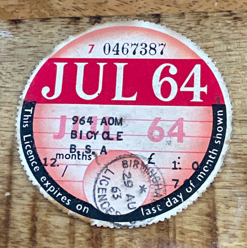 Vintage bicycle licence - licence, tax