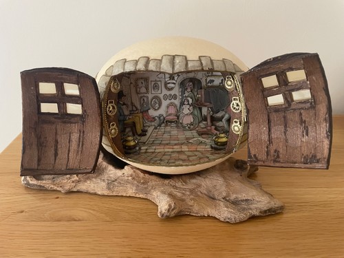 Ostrich egg diorama hand - egg,