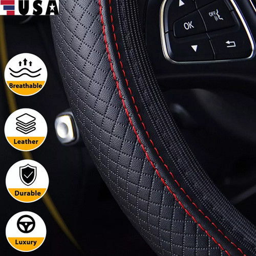 Leather car steering wheel - steering,