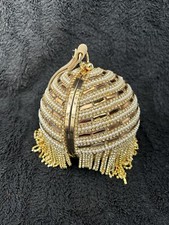 Womens Ladies Ball Shape Flower Pearl Studs Evening Bag Clutch Tassel Handbag