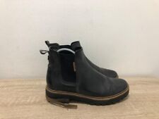BENCH LADIES BLACK LEATHER ELASTIC GUSSET CHELSEA ANKLE BOOTS UK 6 EUR 39 AB34