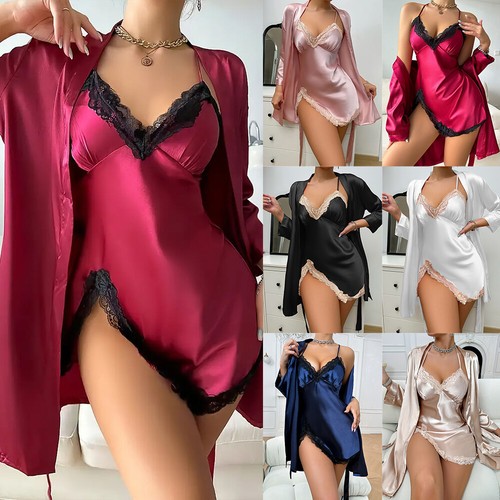 2pcs womens satin - , sexy