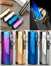 ✅ Free Name engrave ✅Triple JET BLUE FLAME LIGHTER ✅Christmas Gift✅  Lighter #07