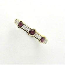 Ring ladies' ring 333 gold ruby cubic zirconia size 54 new