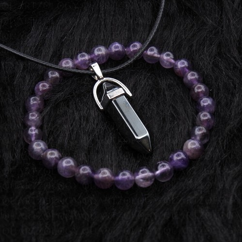 Amethyst bracelet set - amethyst,