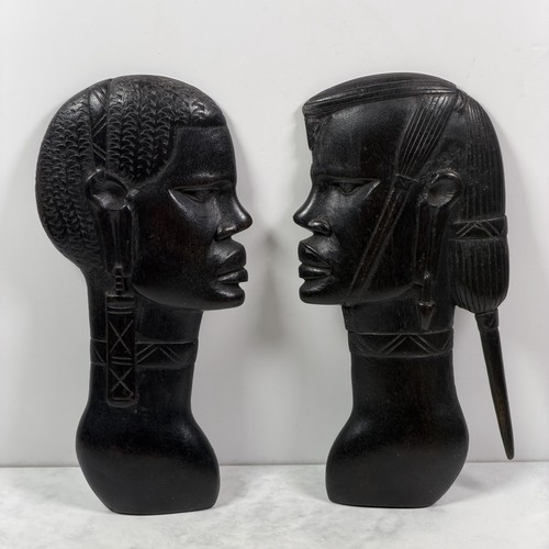 Pair african style carved - pair,