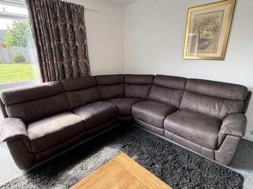 Dfs brown fabric corner sofa - brown,