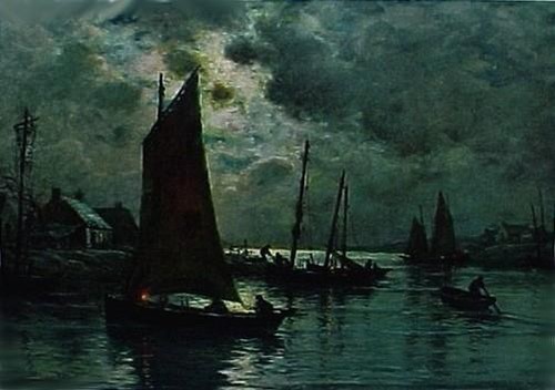 Art print lithograph harbor - print,