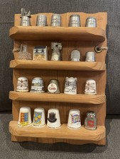 20 x Thimbles  with wooden Wall Stand as shown