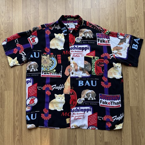Vintage moschino shirt cats - shirt, xl
