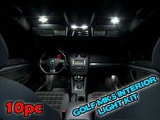 VW GOLF MK5  INTERIOR LED Car Light Bulbs KIT WHITE 10 pc map glove box roof