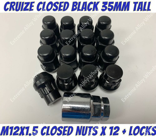 Black alloy wheel nuts locks - wheel,
