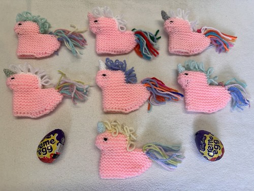 Hand knitted easter - knitted, unicorn