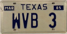 Vanity WVB 3 license plate