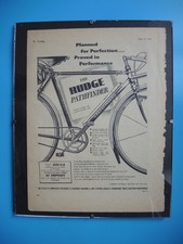 RUDGE PATHFINDER VINTAGE CYCLE FRAMED ADVERT FROM CYCLING 12th April 1956