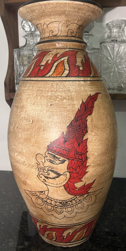 Vintage thai earthenware vase - thai,
