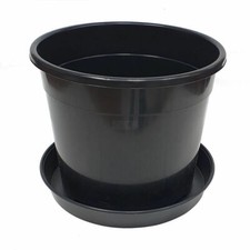 Plant Pot 20Ltr With 35cm Saucer Heavy Duty Black Hydroponics Potatoes Tomato