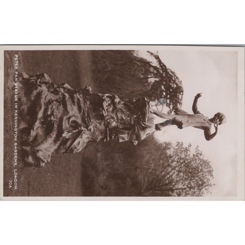 Postcard peter pan - pan, statue
