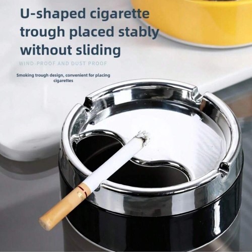 Stainless steel ashtray with - ashtray,