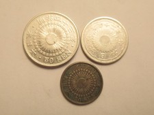 THREE Japan silver coins, 1910