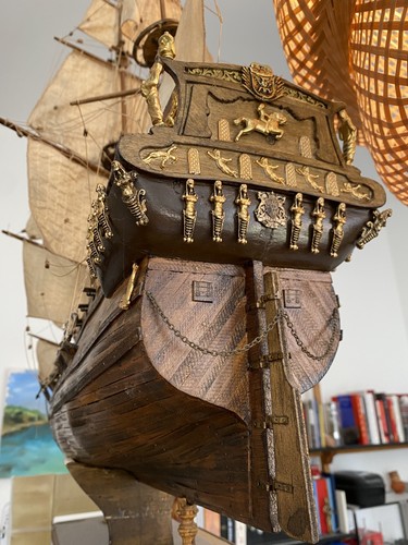 Vintage wooden sailing ship - sailing,