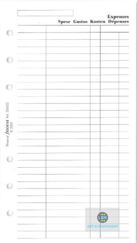 Filofax personal size expenses - filofax,
