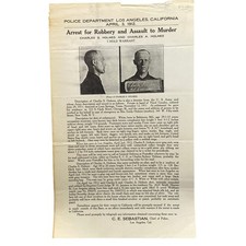 Antique 1912 Wanted Poster