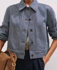 Me+Em Jacket Denim Striped