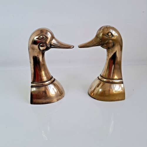 Vintage brass duck - brass, head