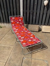 Vintage retro sun lounger red